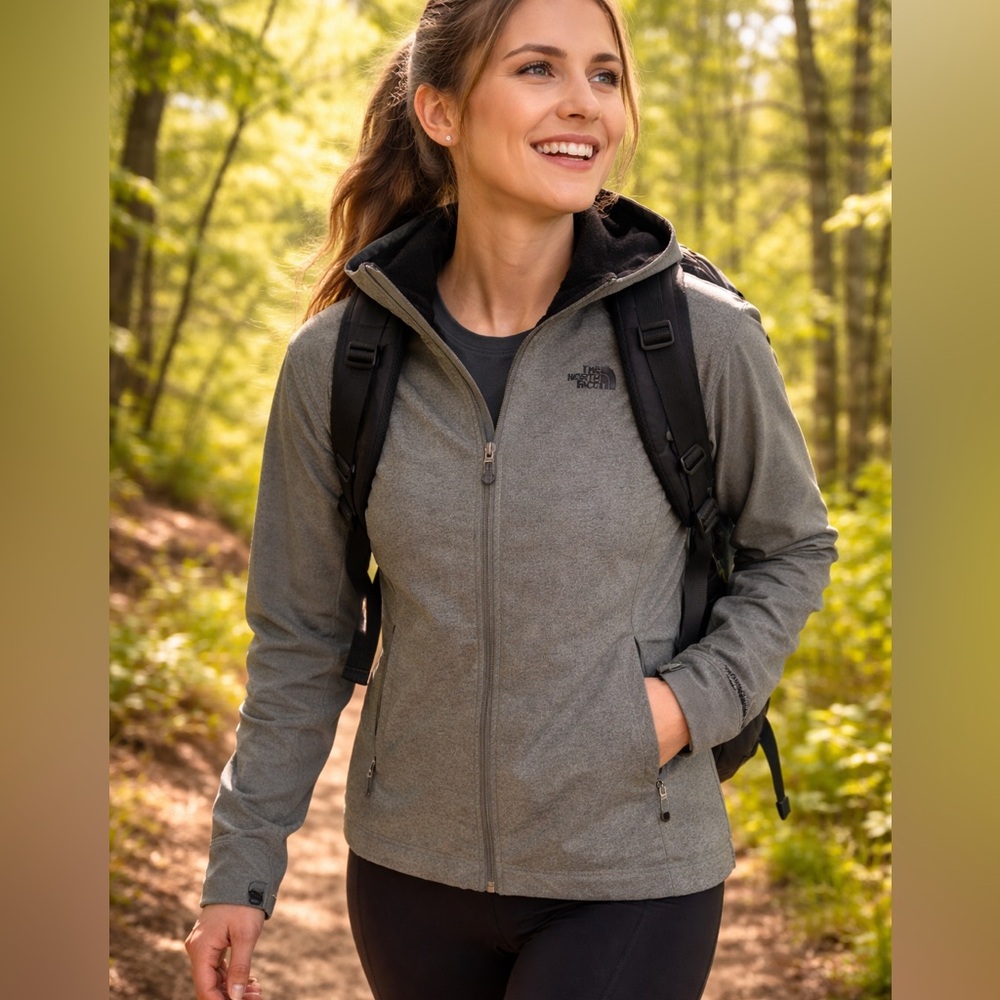 The North Face Windwall Gray Jacket Shell -Womens… - image 1
